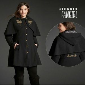 Torrid harry potter marauders map capelet coat size 3 plus